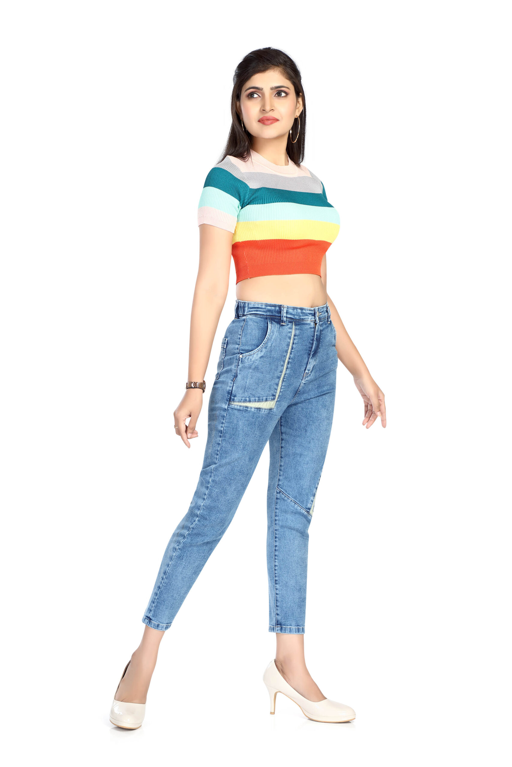 Blue high rise boyfriend jeans – Estella Jeans